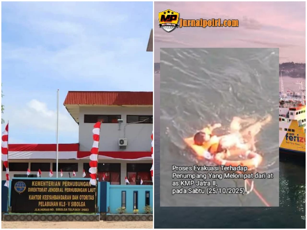KSOP Sibolga Beri Penjelasan Terkait Insiden Penumpang Jatra II Melompat Dari Atas Kapal