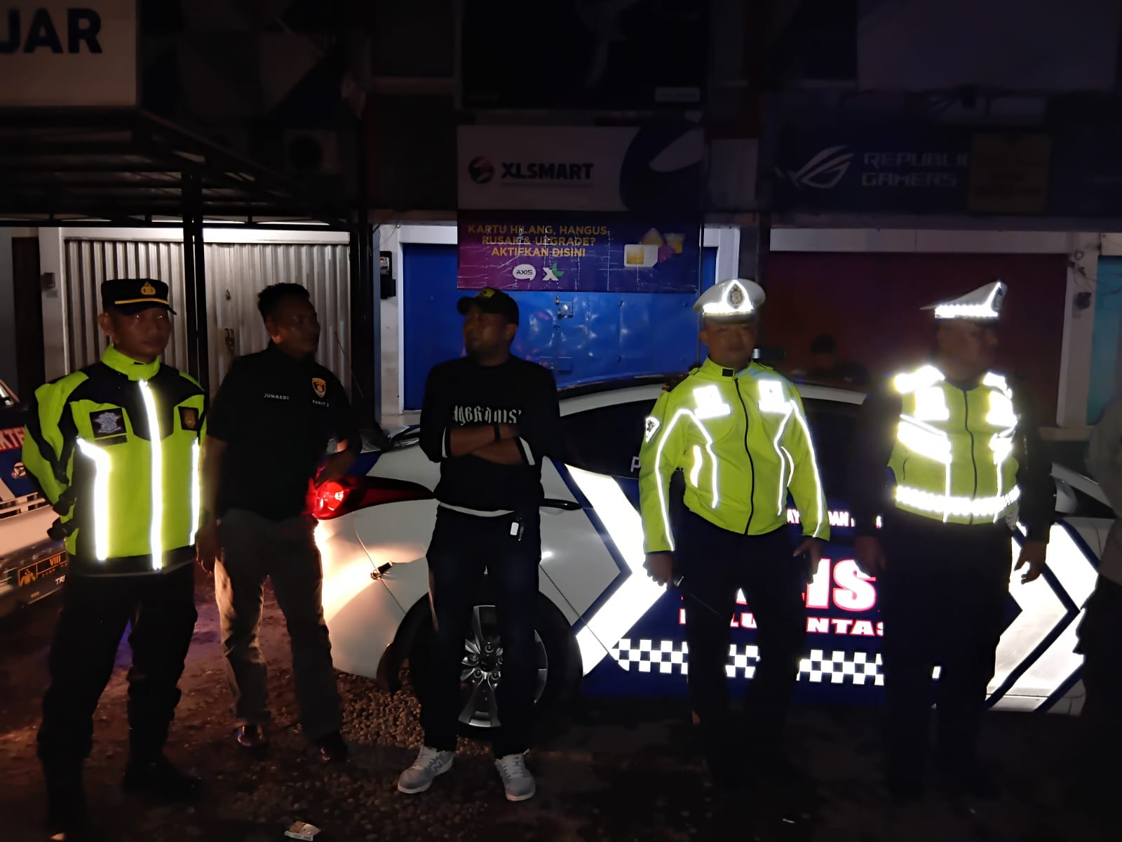 Cegah Curanmor, Polsek Jatiwangi Gelar Patroli Malam di Perbatasan Jalan Raya Jatiwangi